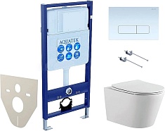 Aquatek Унитаз подвесной Вега AQ1905-00 в комплекте с инсталляцией Standard INS-0000012 с клавишей смыва KDI-0000013 белая и крепления KKI-0000001